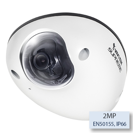VIVOTEK MD8563-EHF2 2MP Outdoor Mobile Dome IP Network Camera, WDR Pro, 3DNR, 1920x1080, 30fps, H.264, MPEG-4, EN50155 Mobile Surveillance, IP66, Vandal-proof IK10, PoE